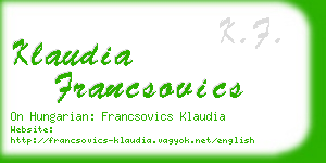 klaudia francsovics business card